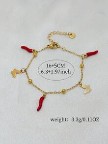 1pc Stainless Steel Star, Heart, Butterfly, Chili Charm Bracelet, Suitable For Women - Chili Bracelet - View 15