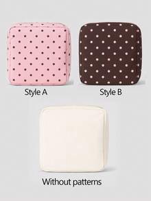 Polka Dot Pattern Sanitary Napkin Storage Bag, Compact Women's Hygiene Products Storage Bag, Girls Mini Bag, Minimalist Multi-Functional Coin Purse, Makeup Bag, Sanitary Napkin Storage Bag, Suitable For School, Work, Travel, Elegant Holiday Travel Small Bag, Travel Essentials, Back To School Must-Haves, Vacation Essentials - Multicolor - View 8