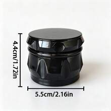 1PC Glossy Black Polygonal Faceted Grinder, 4-Layer Structure With Filter Screen And Toothed Blades, Efficient Crushing And Grinding Tool, Smoking Accessory - View 3