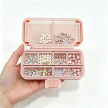 1pc Multi-Compartment Nail Art Storage Box, Double-Layer Dust-Proof Nail Rhinestone Storage Box, Portable Detachable Divider Nail Jewelry Bead Storage Box, DIY Nail Art Use - Multicolor - View 5