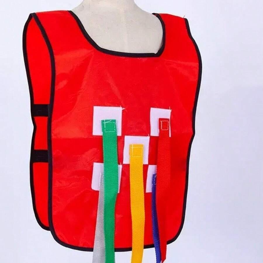 1 Set Outdoor Chase Game Family Interactive Dodgeball Throwing Sticky Ball Vest - Red - View 1
