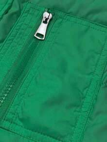 Women's Reversible Vest, 2-In-1 Sleeveless, One Side Plain, One Checkered. Loose Fit. - Green - View 9