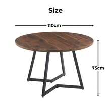110*110*75cm MDF Top Table With Metal Leg Dining Table - 棕色 - 查看 7