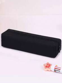 Solid Color Round/Rectangular Oxford Cloth Pencil Case, Minimalist Zipper Stationery Bag, Large Capacity Pencil Box, Portable Storage Tube, Durable Storage Bag - Multicolor - View 13