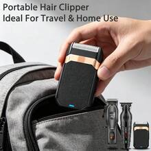 HIENA 男士無線迷你理髮器與刮鬍機，1/2/3件可選，USB-C充電附LED顯示螢幕，鋰電池理髮修剪器，家用理髮工具，適合初學者理髮師，節日禮物 - 黑色 - 查看 11