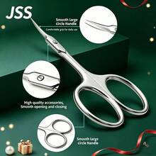 JSS. JSS Brand Professional Nail Salon Curved Head 6-Sided Open Dead Skin Eagle Claw Cuticle Nipper, Ultra-Thin Ultra-Sharp Russian Style Dead Skin Scissors - Silver - View 3