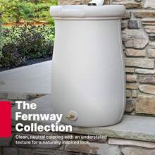 Fifty Gallon Rain Outdoor Conservation Container Heavy Duty Rainwater With Stainless Steel Screen Spigot Garden Yard Gray - 1 - View 3