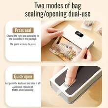 Portable USB Rechargeable Vacuum Sealer, Adjustable Modes, Suitable For Plastic Bags And Food Sealing And Storage, Ideal For Home Kitchen, Supports Food Vacuum Sealing, One-Touch Operation, Electric Powered - Multicolor - View 8