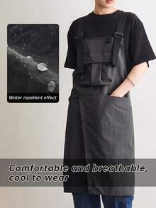 1 buah Celemek Kerja Multi-Saku yang Dapat Diatur, Celemek Tahan Noda Unisex Cocok untuk Studio Seni, Dapur, Berkebun, Tukang Cukur, Kafe, BBQ, Hotel - Beraneka warna - View 12