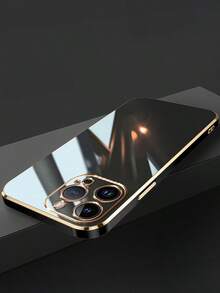 MewTrek 奢華電鍍手機殼，新款時尚矽膠防震軟殼，相容 iPhone / Galaxy Hot Reno Honor - 黑色 - 查看 2