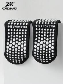 1/3/6 Pairs Men's Mid-Calf Silicone Non-Slip Breathable Comfortable Sports Socks Suitable For Basketball, Football, Running - Black and White - View 3