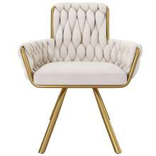 Beige Velvet Dining Chair Set Of 2 - 米色 - 查看 9