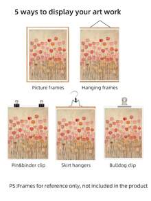 1pc Frameless Vintage Japanese Floral Abstract Wall Art Dorm Gift - Multi-color - View 8