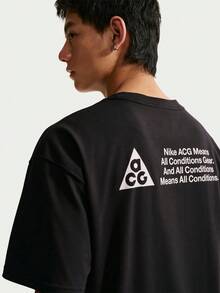 Nike Men's AS M ACG DF TEE LSE MBR LT Short Sleeve Knit Collarless T-Shirt TIR6986-010 - Black - View 4