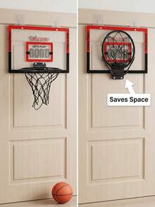 Ring Basket Lipat yang Dipasang di Dinding, Set Papan Basket Dalam Ruangan Tanpa Pengeboran, Cocok untuk Anak-anak dan Dewasa, Muat Bola Basket Ukuran 7 - MultiWarna - View 3