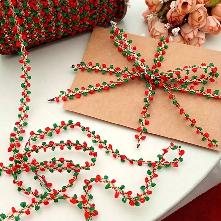 Red & Green Christmas Decorative Tassels, Elegant Hand-Woven Rope Trim, Suitable For DIY Projects, Perfect For Handmade Crochet Bags, Gift Wrapping, Crochet Crafts And Lace Work, Decorating Wreaths, Christmas Tree Tassels And Holiday Ornaments - Multicolor - View 1