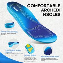3ANGNI 1 Pair Unisex Comfortable Shock-Absorbing Sports Insoles, Suitable For Work, Standing All Day, Sports And More - Blue - View 1