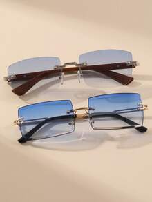 1 Pair, 2 Pairs Combination Fashion Casual Glasses, Luxury Brand Designer Eyewear, Enhances Facial Contour And Dimension, Suitable For Daily Life, Beach, Driving, Camping, Fishing, Party And Outdoor Travel And Other Occasions. - Multicolor - View 4