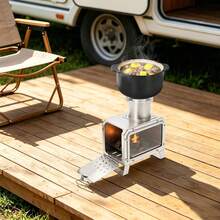 Lightweight Square Stainless Steel Camping Stove, Compact Portable Outdoor Cooker For Backpacking, Hiking, Camping, And Survival Activities - A - View 3