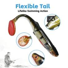 1 buah/6 buah Umpan Plastik Lunak Ekor Keriting Ukuran Besar 20cm 59g Umpan Lunak Bionik Realistis untuk Memancing di Laut, Memancing Trolling, Memancing Air Tawar dan Air Asin - MultiWarna - View 5