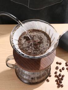 100 lembar/pak Kertas Saringan Kopi Putih/Coklat, Kertas Saringan Kopi Tetes untuk Penggunaan Rumah Tangga, V01/V02 Tersedia Dua Ukuran - Putih - View 3