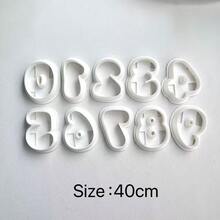 10PCS Number Shaped Soft Clay Jewelry Molds, 10pcs Number Shaped Keychain Molds, DIY Earring Jewelry And Handmade Polymer Clay Cutter, For Earrings, Brooches, Pendants, Pottery Molds, High Precision Soft Clay Cutter - White - View 11