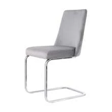 Grey Velvet Dining Chair Set Of 2 With Diamond Back Design - 灰色 - 查看 10