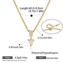 S SHOPBOHO 1件極簡水晶鋯石吊墜項鍊，新娘飾品，高品質不鏽鋼，日常基礎珠寶配件 - 頸鍊 - 查看 14
