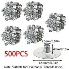 100/200/500/1000個 12.5mm(0.5英吋)金屬燭芯固定座，適用於芳香療法蠟燭製作DIY，愛好者的最佳選擇 - Gray - 查看 8