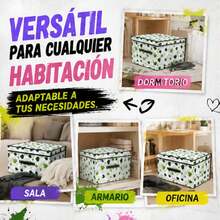 Foldable Storage Box 30x40x60cm With Lid And Handles, Non-Woven Fabric And Cardboard Organizer For Clothes And Blankets - 綠色 - 查看 4
