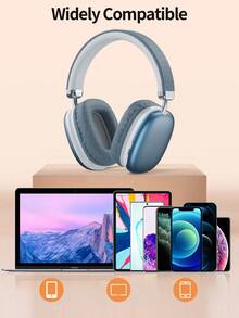 Tagry Cuffie Bluetooth senza fili con microfono, pieghevoli e portatili, suono stereo Hi-Fi, padiglioni auricolari in memory foam - Blu - Visualizzare 3