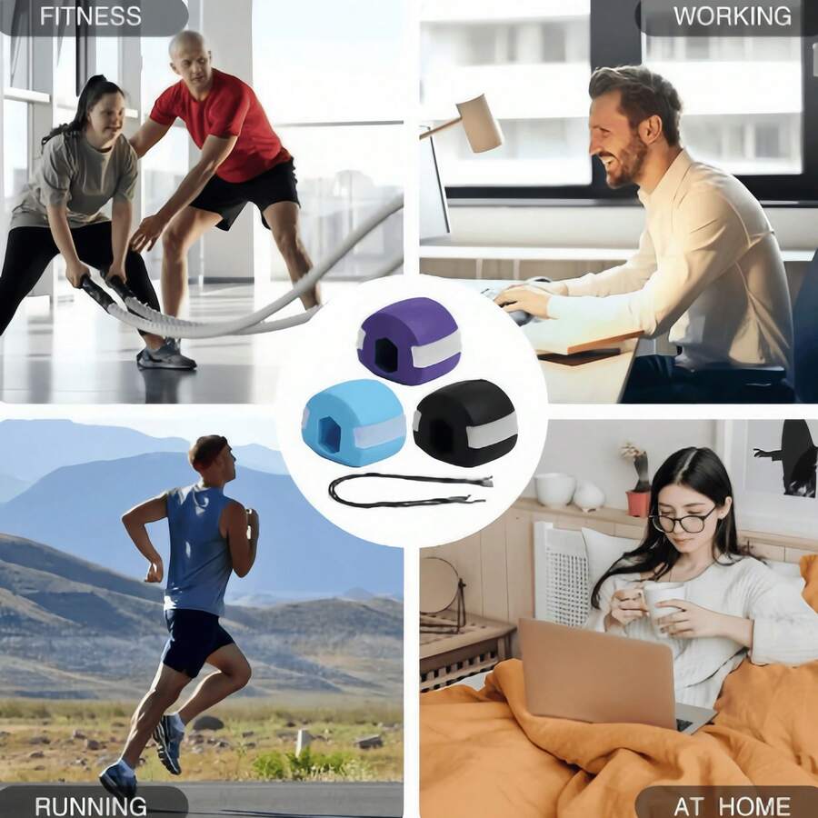 Facial Jaw Muscle Exerciser, Jawline Trainer Ball, Home Fitness Training, Daily Exercise To Relieve Stress, Suitable For Bedtime And Morning - Multicolor - View 1