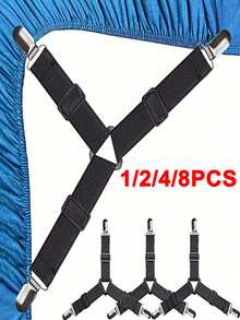 1/2/4pcs Minimalist Multi-Functional Bedroom Sheet Clips - Knitted Sheet Holders, Ensure Bedding Stability - Hand Wash Only Anti-Slip Clips, Suitable For Mattresses, Sofas And Tablecloths - Universal Sheet Clips, Triangular Sheet Holders, Sheet Clips, Adjustable Sheet Straps, Mattress Holders, Suitable For Mattress Covers - Multicolor - View 13
