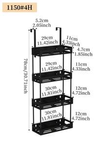Estantería colgante para puerta, estante de puerta de varias capas, almacenamiento colgante, ahorro de espacio, adecuado para despensa de cocina y almacenamiento de especias, diseño de fácil instalación, sin perforación, estantería multifunción de cocina - Gancho para colgar detrás de la puerta - Ver 12