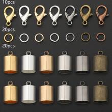 50 قطعة من أجزاء الموصلات المختلطة عشوائية الألوان DIY تشمل مشبك سرطان البحر، حلقات قفز مغلقة، أوزان، مناسبة لصنع قلادة يدوية، خلخال، سوار، حلقة دائرية مفردة، موصل قلادة، حلقة موصل سلسلة حقيبة، إكسسوارات خرزية ومواد أخرى لصنع المجوهرات - مجموعة ملحقات - مشاهدة 11