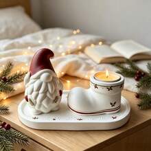SILIKE LUFEI 3pcs Christmas Santa Claus & Shoe Candle Holder & Oval Tray Silicone Mold Set, Suitable For Making Resin, Plaster, Candle, Aromatherapy Products, Home Decor Display Silicone Mold - Silicone Mold - View 3