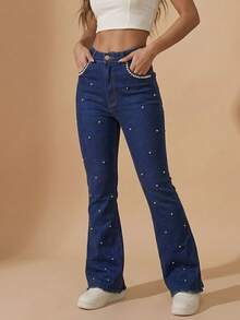 pthirillo Women Jeans - 口袋珍珠和斑點珍珠 - 查看 1