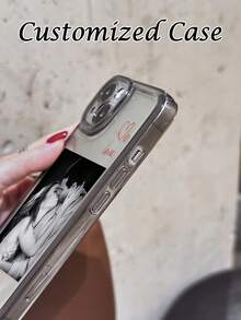 Personalized Custom Photo Phone Case, Customized Couple Pet Photo Portrait Anti-Drop Thickened Protective Cover For 11 13 15 16 17 Pro Max, Custom Image Design Protective Phone Shell, Personalized Gift Custom Printed Phone Case Accessory, Durable Shockproof Back Cover With Custom Pictures - Multicolor - View 4