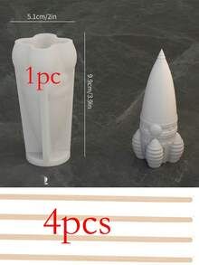 Molde de Vela de Silicone de Foguete Espacial e Astronauta, Vela de Aromaterapia DIY, Sabonete, Bálsamo, Molde de Resina Epóxi, Pode Fazer Decoração de Mesa e Carro, Artesanato Feito à Mão, Adequado como Presente para Amigos, Decoração de Casa e Presente de Feriado, Molde de Silicone, Molde de Resina, Molde de Gesso - Vários estilos - Visão 14