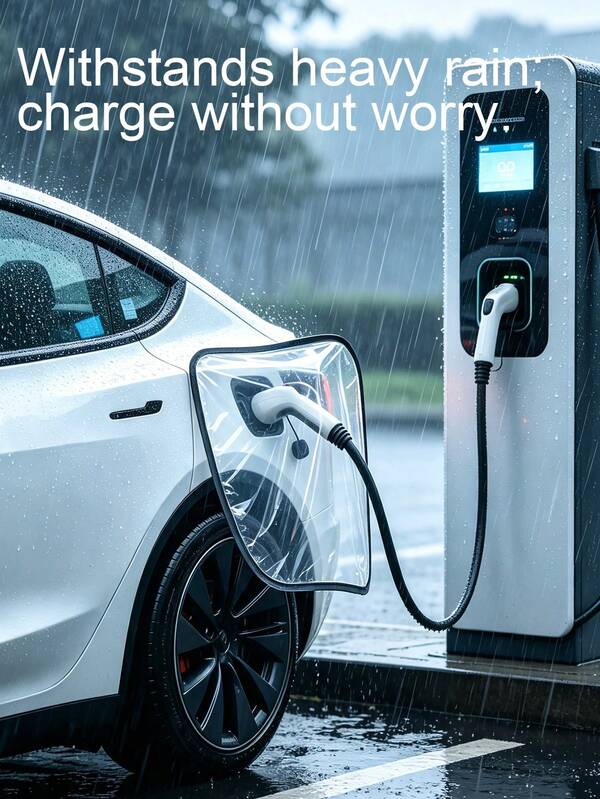 Vigour Summer 3PCS (1 New Energy Vehicle Charging Port Cover + 1 Premium Storage Bag + 1 Hook) PVC Material Charging Car Rain Cover, Universal New Energy Vehicle Charging Rain Cover, Charging Car Rain Shield, Charging Port Protective Cover, Charging Gun Waterproof Cover, Charging Port Protective Sleeve, Hook And Loop Fastening Charging Gun Waterproof Cover, Foldable Heavy Duty Dust-Proof Design, Car Door Dedicated, Cable Management System, Easy Installation, Convenient Storage, All-Weather Protection, Suitable For Home Use, Ride-Hailing Operation, Outdoor Long-Distance Travel, New Energy Vehicle Owners