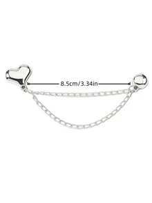 2Pcs Decorative Chain Trouser Cuff Clips, Adjustable Detachable No Sew Reusable Pant Hem Fastener Clips For Shortening Pants Jeans T‑Shirts Multi‑Purpose Clothing Decor Accessories - Multicolor - View 2