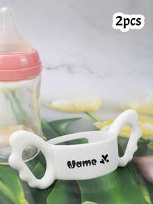 Custom Silicone Bottle Cover, Personalized Wing Design, Customized Text Handle, Customizable Feeding Bottle Accessory, New Mom Birthday Gift, Boy,Girl - Style C - View 15