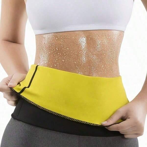 Moisture-Wicking Anti-Slip Waist-Cincher Shaping Belt, Black And Neon Yellow Colorway, Suitable For Sports And Casual Wear, Hand Washable