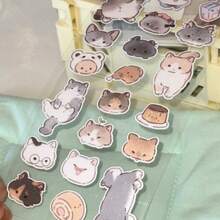 Cuộn nhãn dán PET cắt hình đầu mèo Kitty dễ thương 35cm/vòng, nhãn dán tái sử dụng chống nước cho DIY thẻ Goo, nhật ký, scrapbook, thẻ ảnh, ốp điện thoại và collage - màu đen - Xem 4