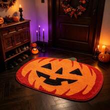 1pc Cartoon Funny Pumpkin Halloween Rug, Halloween Decoration, Fluffy Comfortable Carpet, Living Room Rug, Bedroom Rug, Closet Rug, Entryway Rug, Kitchen Rug, Bedside Rug, Durable Dust-Proof, Home Decor Rug, New Year Gift, Gift For Family And Friends, Bedside Rug - Multicolor - View 2