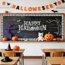 5m/Roll Halloween Laser Ghost Self-Adhesive Paper Bulletin Board Blackboard Border Sticker - Multicolor - View 4