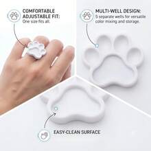 Mini Cat Paw Color Palette (1 Cat Paw Color Palette And 2 Rings Of Different Sizes) - Creative Painting Palette, Perfect For Model Painting Enthusiasts And Artists, Suitable For Indoor And Outdoor Use - Cat Paw - View 3