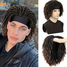 Headband Wig For Men 6Inch Short Afro Style Men's Synthetic Dreadlock Wig With Headband 100% Heat Resistant Fiber Daily Use Hairpiece - Multicolor - View 3