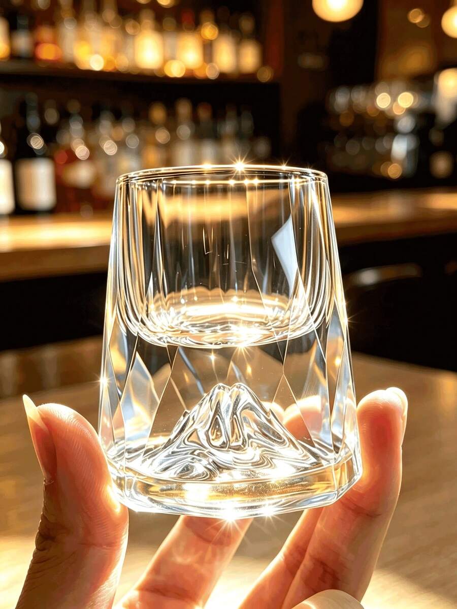 手工切割水晶威士忌杯 320ml 雪山風格 威士忌-調酒-伏特加-啤酒飲用杯禮盒組 (透明-6入) - 雪山 - 查看 1