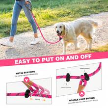 Lynxking Dog Leash Reflective, Heavy Duty Comfortable Strong Rope Leash For Large Medium Small Dogs No Pull Pet Training - Rose Red - View 3
